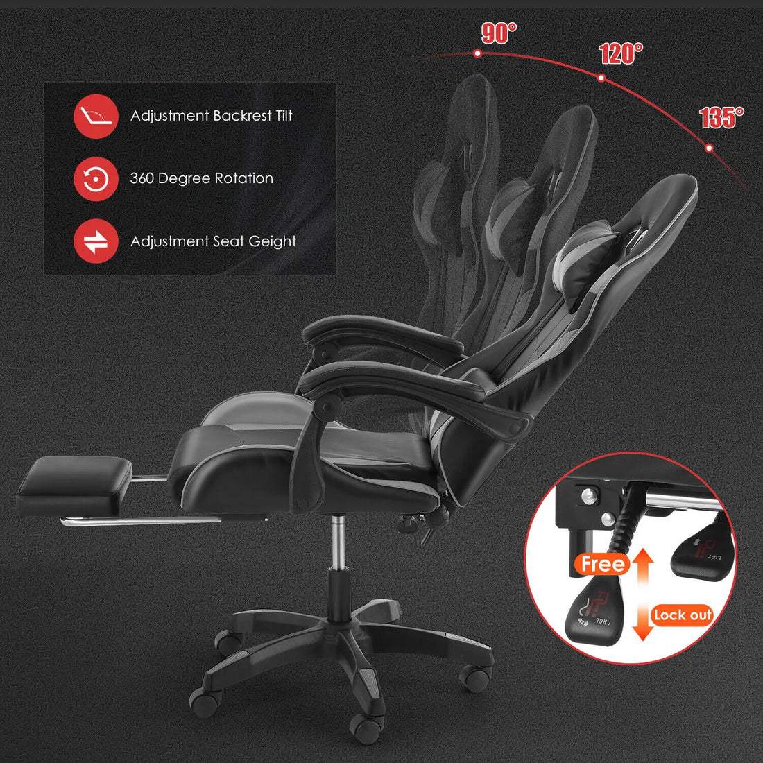 Ergonomic Computer Office Chair Desk